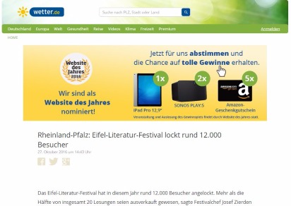 Rheinland-Pfalz: Eifel-Literatur-Festival lockt rund 12.000 Besucher