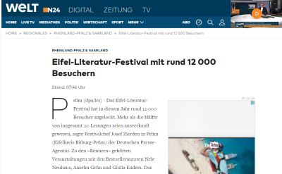 BILANZ: Eifel-Literatur-Festival 2016 mit rund 12 000 Besuchern