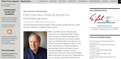 Eifel-Literatur-Festival startet ins Herbstprogramm