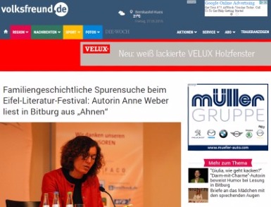 Familiengeschichtliche Spurensuche beim Eifel-Literatur-Festival: Autorin Anne Weber liest in Bitburg aus „Ahnen“