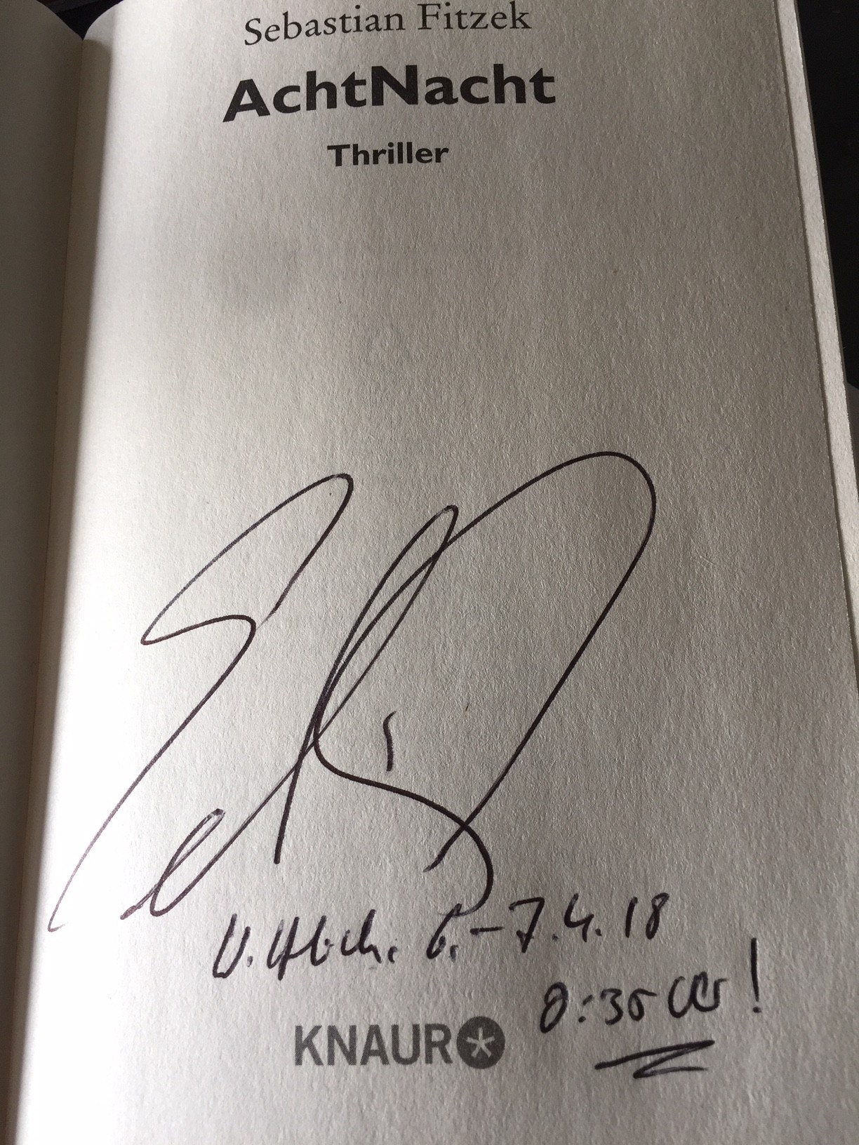 Sebastian Fitzek am 6. April 2018 in Wittlich