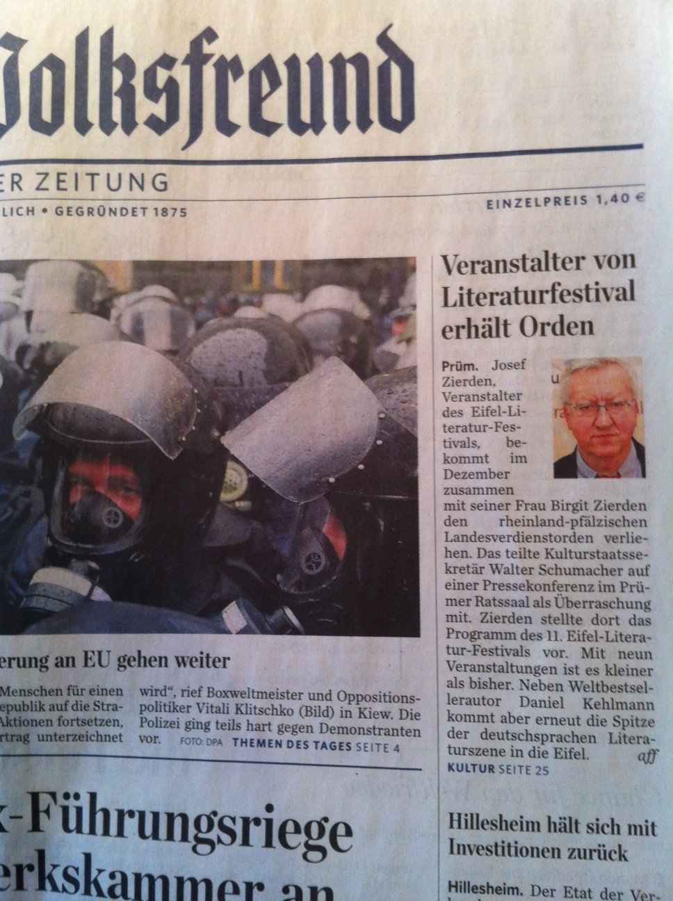 Die Presse berichtet über das Eifel Literatur festival